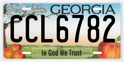 GA license plate CCL6782