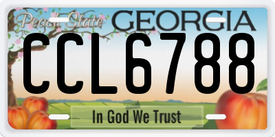 GA license plate CCL6788