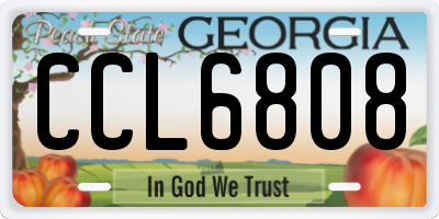 GA license plate CCL6808