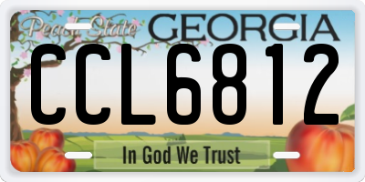 GA license plate CCL6812