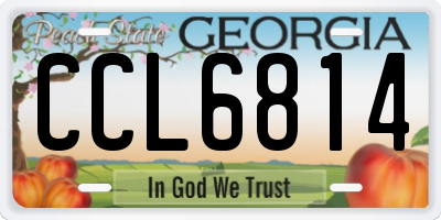 GA license plate CCL6814