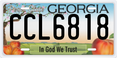 GA license plate CCL6818