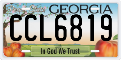 GA license plate CCL6819