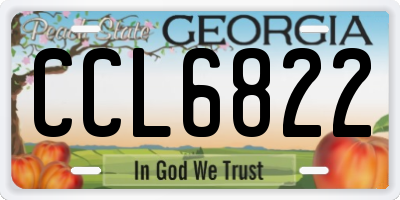 GA license plate CCL6822