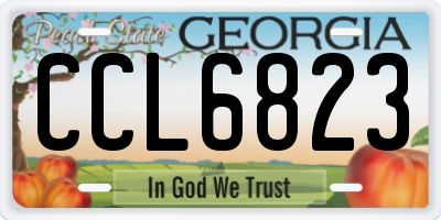 GA license plate CCL6823