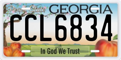 GA license plate CCL6834