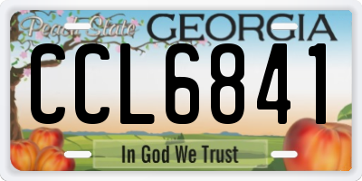 GA license plate CCL6841