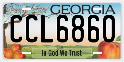 GA license plate CCL6860