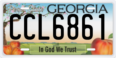 GA license plate CCL6861