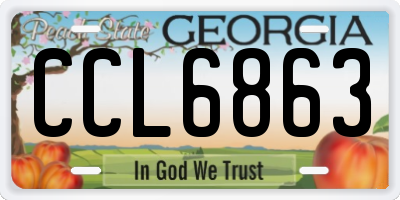 GA license plate CCL6863
