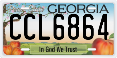 GA license plate CCL6864