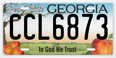 GA license plate CCL6873