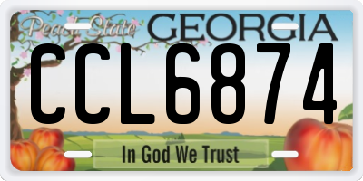 GA license plate CCL6874