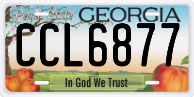 GA license plate CCL6877