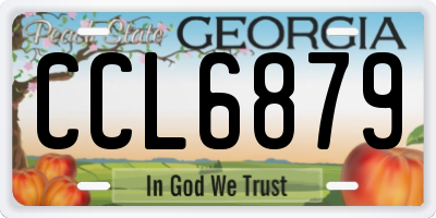 GA license plate CCL6879
