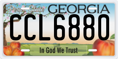 GA license plate CCL6880