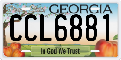 GA license plate CCL6881