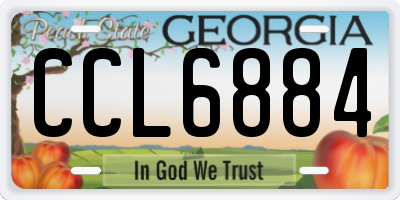 GA license plate CCL6884