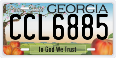 GA license plate CCL6885