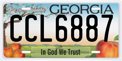 GA license plate CCL6887