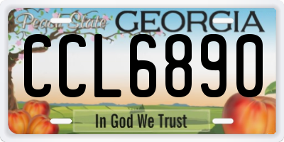 GA license plate CCL6890
