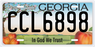 GA license plate CCL6898