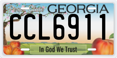 GA license plate CCL6911