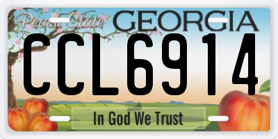 GA license plate CCL6914