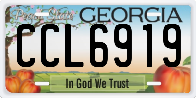 GA license plate CCL6919
