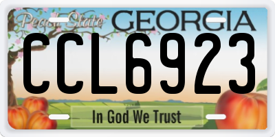 GA license plate CCL6923