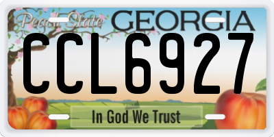 GA license plate CCL6927