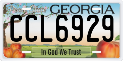 GA license plate CCL6929