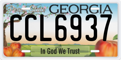 GA license plate CCL6937