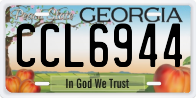 GA license plate CCL6944