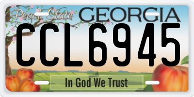 GA license plate CCL6945