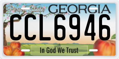 GA license plate CCL6946