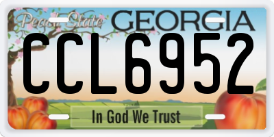 GA license plate CCL6952