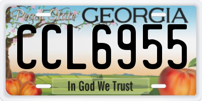 GA license plate CCL6955