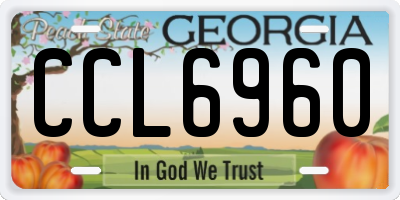 GA license plate CCL6960