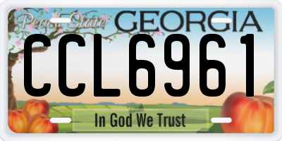 GA license plate CCL6961