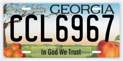 GA license plate CCL6967