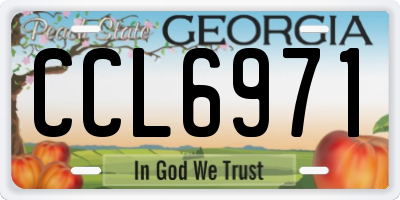 GA license plate CCL6971