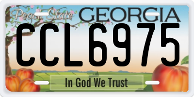 GA license plate CCL6975