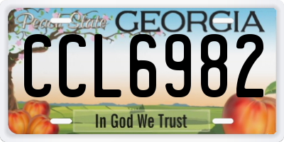 GA license plate CCL6982