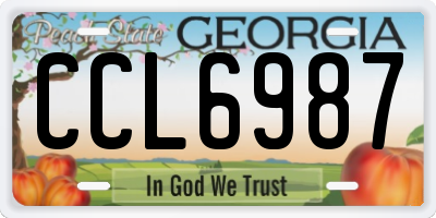 GA license plate CCL6987