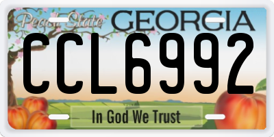 GA license plate CCL6992