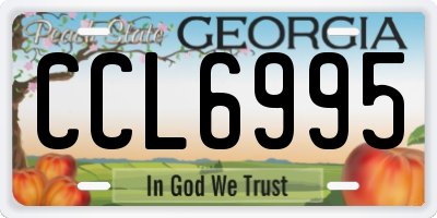 GA license plate CCL6995