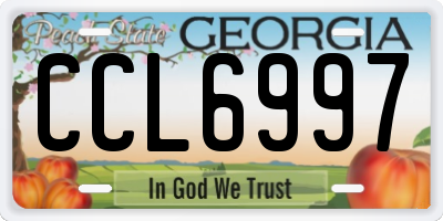 GA license plate CCL6997