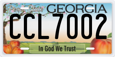 GA license plate CCL7002