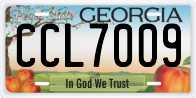 GA license plate CCL7009